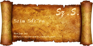 Szim Sára névjegykártya