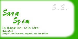 sara szim business card